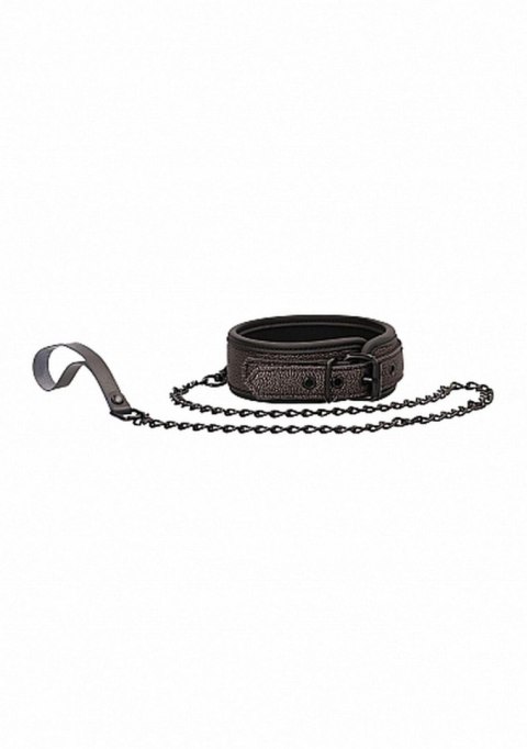 Ouch - Elegant Collar with Leash - Titanium Grey