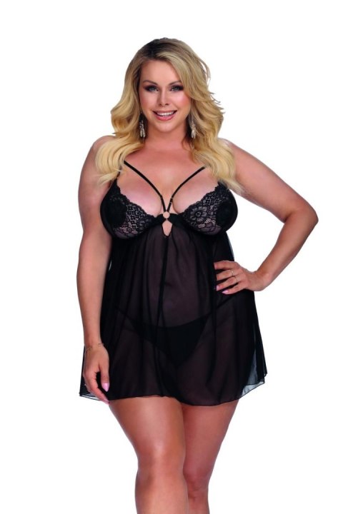 SKYLEE black chemise XXL+ (XXXL/XXXXL) czarna halka