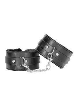 Plush Bonded Leather Ankle Cuffs - With Adjustable Straps