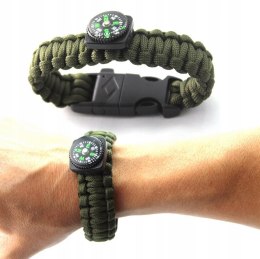 OPASKA BRANSOLETKA PARACORD SURVIVAL KOMPAS KRZESIWO GWIZDEK 5W1