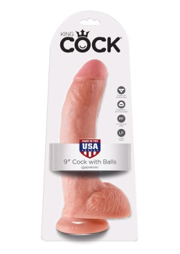 Dildo-cock 9 inch w/ balls flesh